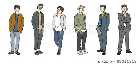 ファッション 男性 おしゃれ カジュアルのイラスト素材