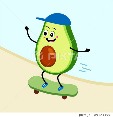 スケボー スケートボード キャラクター 文字のイラスト素材