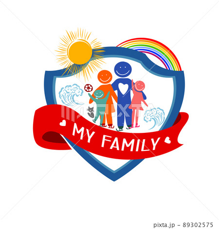 ファミリー 家庭 家族 ロゴのイラスト素材