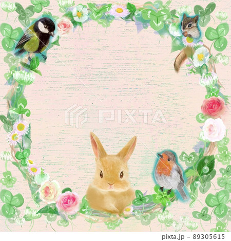 うさぎ クローバー 動物 四つ葉のイラスト素材 - PIXTA
