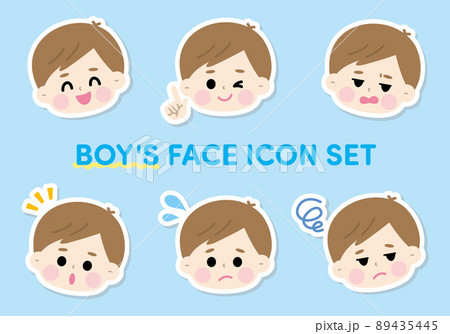 子供 男の子 表情 顔のイラスト素材