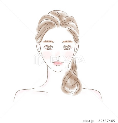 ハーフ顔のイラスト素材