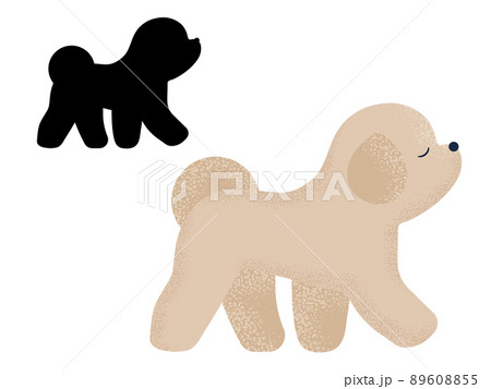 犬 シルエット プードル イラストの写真素材