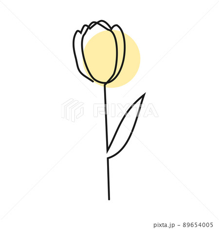 花 白黒 一輪のイラスト素材