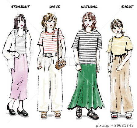 かわいい 可愛い 仲良し 友達のイラスト素材