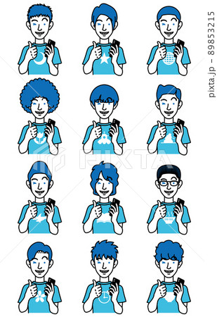 坊主頭のイラスト素材