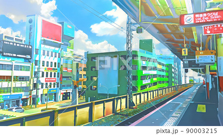 駅ホームのイラスト素材