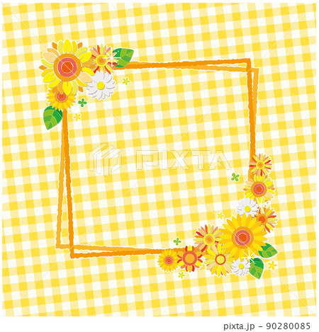 花柄 背景素材 オレンジ色 花のイラスト素材