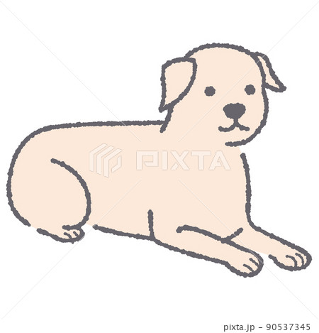 伏せ 犬のイラスト素材