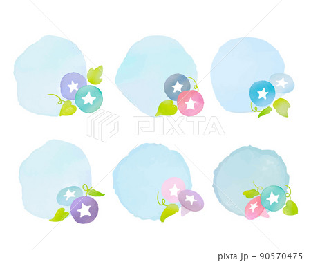 朝顔 花 手書き 夏のイラスト素材