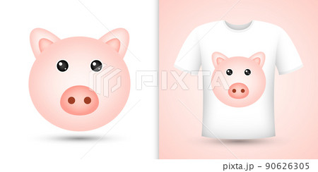 豚正面の写真素材