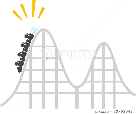 ジェットコースター 遊園地 絶叫マシン アトラクションのイラスト素材