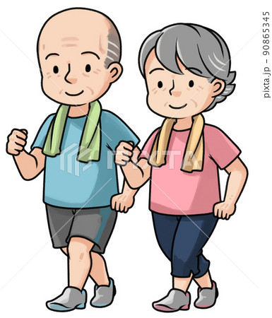 介護予防運動のイラスト素材