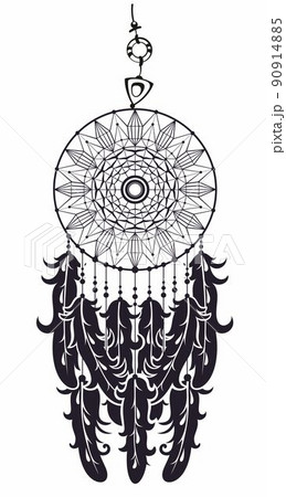 Dream catcher icon simple vector. Tribal indian. Feather native