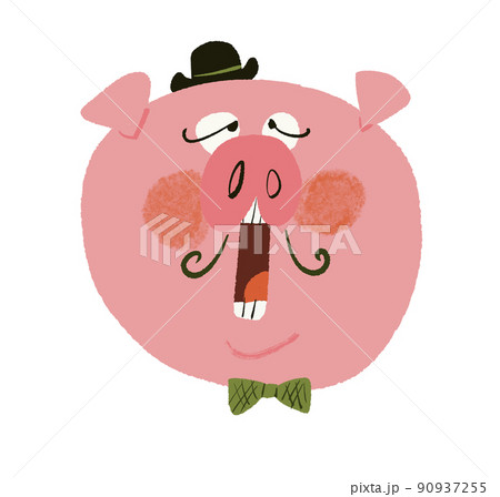 豚 眠い 動物のイラスト素材