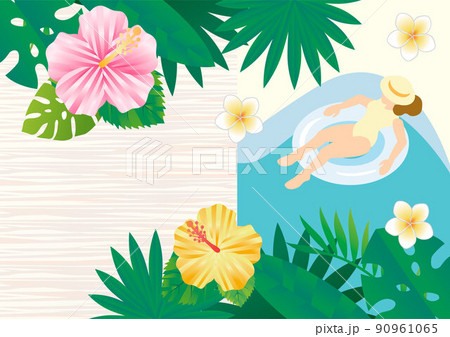 ビーチ リゾート ポップ 夏のイラスト素材