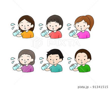熱中症対策 水分補給のイラスト素材