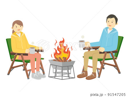 焚き火の写真素材