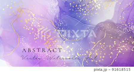 Abstract Dusty Violet Liquid Marble or Watercolor Background with