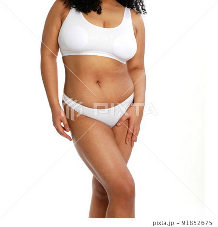 Attractive African Woman With Fit Body Posing In Underwear Over