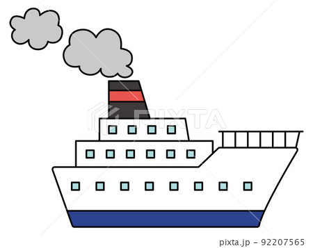 客船 イラスト 船 横の写真素材