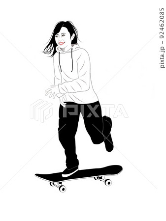 女性シルエットデザイン スケートボード 女性シルエット グラフィック スケートボード