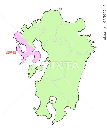 長崎県 長崎 マップ 地図のイラスト素材