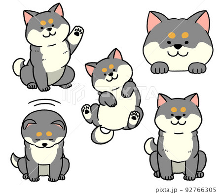 黒柴のイラスト素材 黒柴のイラスト素材