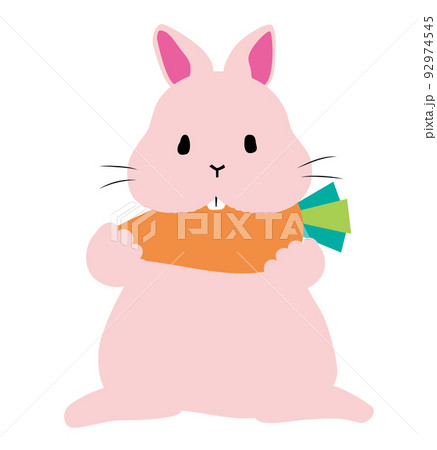 動物 食事 うさぎ イラストの写真素材
