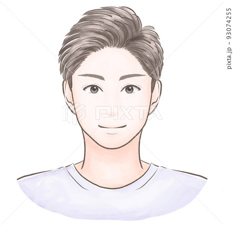 イケメン 男性 笑顔 さわやかのイラスト素材