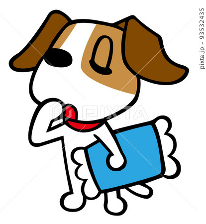 犬 子犬 あくび 眠いの写真素材