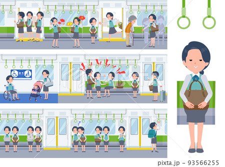電車通勤のイラスト素材