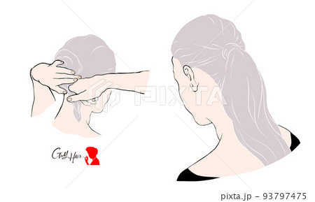 後ろ姿 女の人 女性 後姿 美しい ビューティー 美人 美の写真素材