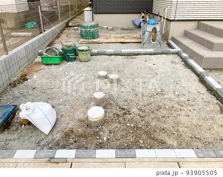 新築戸建ての外構工事の現場