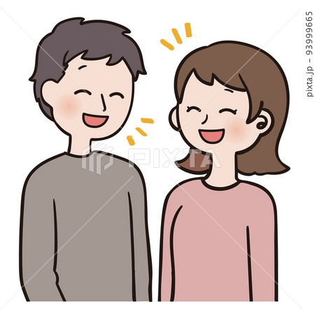 笑い合う 2人のイラスト素材