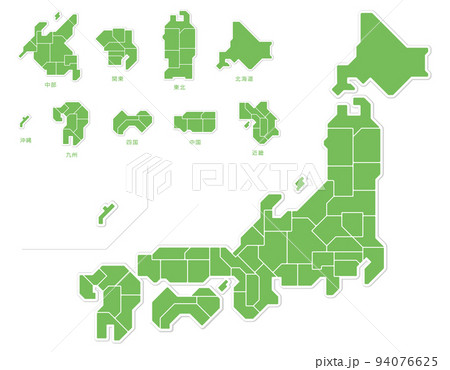 日本地図 関東 中部 近畿 地図の写真素材