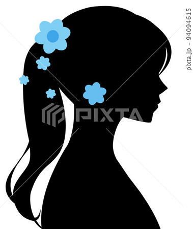 シルエット 女性 横顔の写真素材 - PIXTA