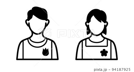 人物 女性 シルエット 白黒のイラスト素材