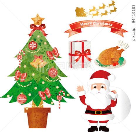 クリスマスツリー クリスマス 水彩画 クリスマスイメージの クリスマスツリー クリスマス 水彩画 クリスマスイメージの