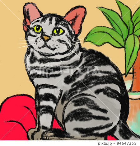 限定価格セール 原画 窓辺の猫 アメリカンショートヘアー 猫 風景 イラスト 絵 アート 額付 絵画 タペストリ Www Ravinelectronics Com