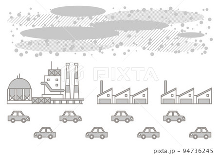 大気汚染物質のイラスト素材