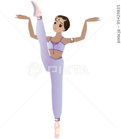 バレエ かわいい 女の子 バレリーナのイラスト素材