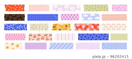 Scrapbook tape. Color patterned borders, decoration adhesive