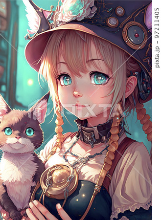 メイド服 猫 女の子 猫耳のイラスト素材 - PIXTA