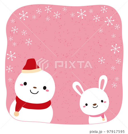 雪だるま 雪 冬 うさぎの写真素材 - PIXTA