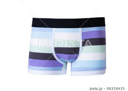 Men Blue Boxers Isolated on a White Background. Cutout of Male