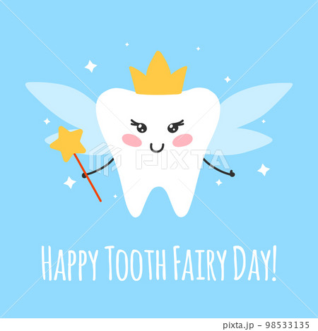 Cute black tooth fairy holding baby Royalty Free Vector