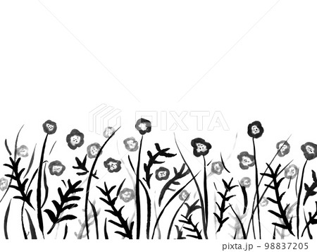 ネモフィラ 水墨画 墨絵 花のイラスト素材 - PIXTA