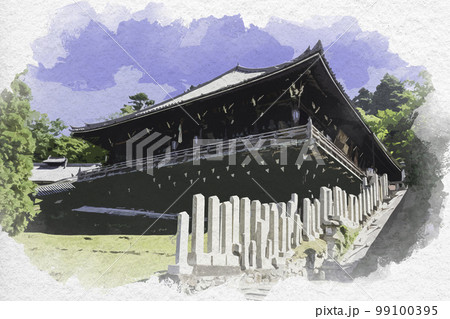 東大寺二月堂のイラスト素材 - PIXTA