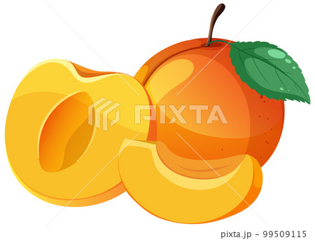 Cartoon Fruit peach number 5, digit five 18753542 Vector Art at